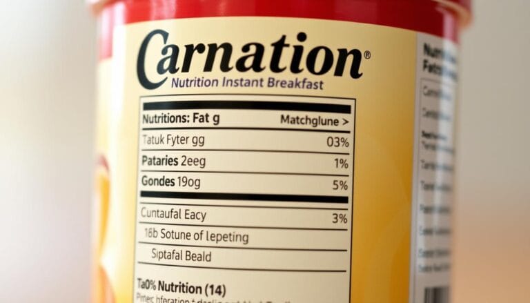 What are the nutrition facts for Carnation Instant Breakfast?